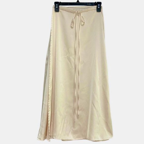 Cider Midi A-Line Wrap Skirt in Cream Women’s S - Picture 1 of 3